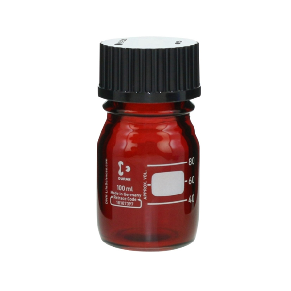 日本SIBATA柴田科學耐熱螺口瓶 棕色帶黑色瓶蓋017210-2502A