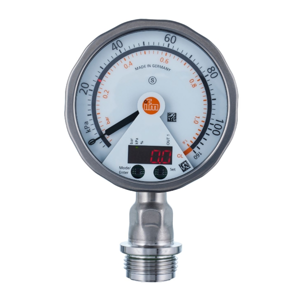 德國IFM易福門帶模擬顯示屏的齊平式壓力傳感器PG2432 PG-100-REB12-MFRKG/US/ /P