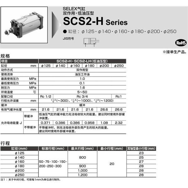 CKD喜開理SELEX氣缸SCS2-H-TA-180B-50-JY