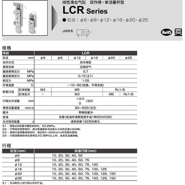 CKD喜開理線性滑臺氣缸LCR-20-30-F2H1-R-S506DTBLN
